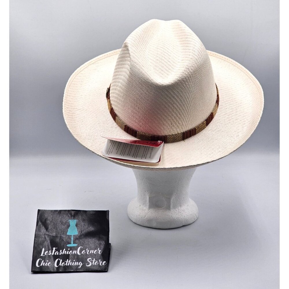 NWT American Hat Makers Freedom Laredo Men's Cream Straw Fedora Size Medium 3278 - Picture 4 of 11